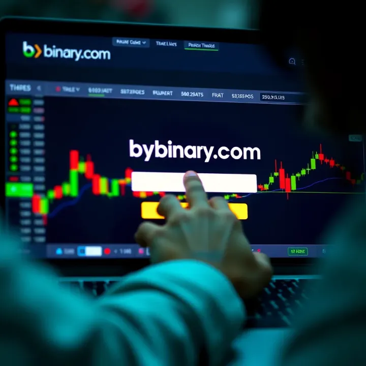 User entering login credentials on www.binary.com trading platform