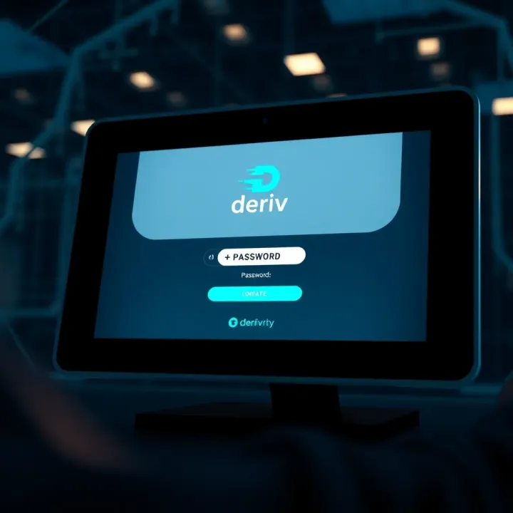Secure login screen on Deriv trading platform with password entry