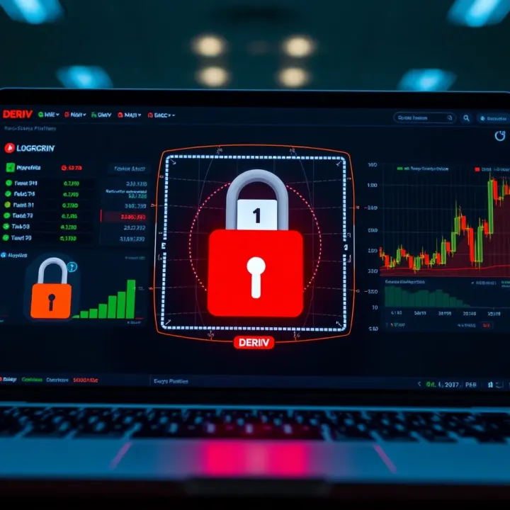 Secure login interface of Deriv platform showing encrypted connection