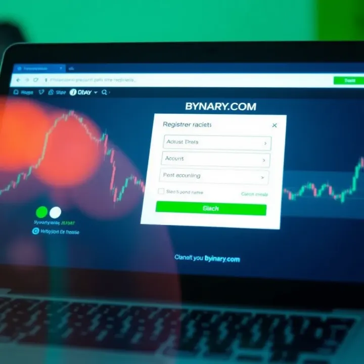 User interface showing account registration form on Binary.com platform
