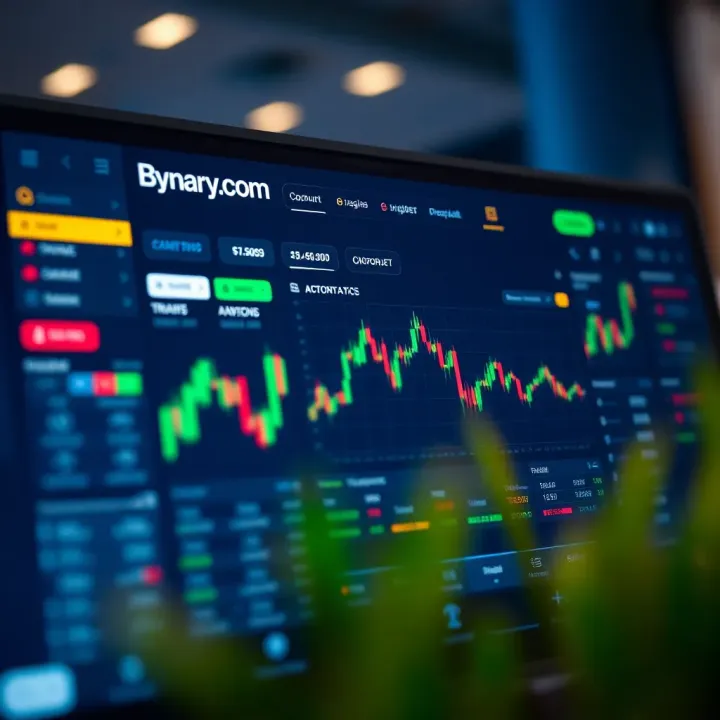 Dashboard view displaying trading options and account overview on Binary.com