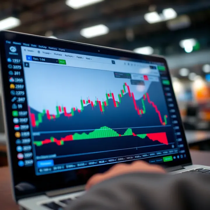 TradingView chart displayed within Deriv trading platform interface showcasing technical indicators and price movements