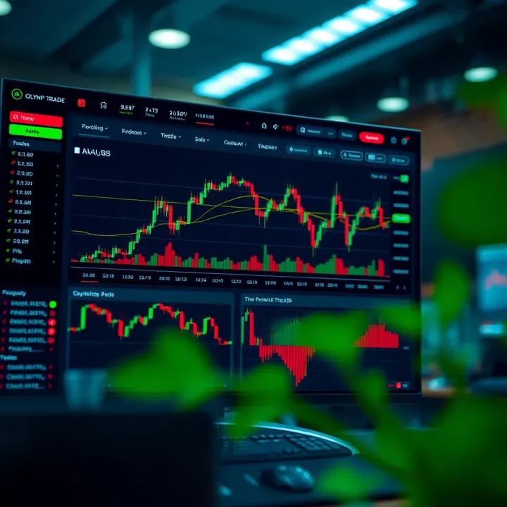 Olymp Trade Platform Interface Overview Overview of Olymp Trade platform interface showing trading charts and tools