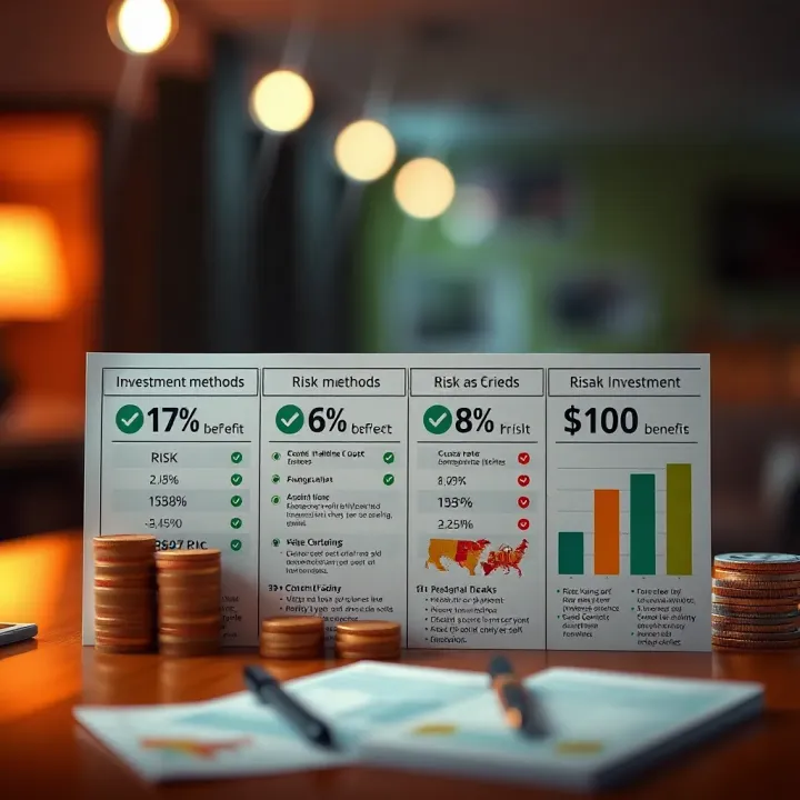 Illustration of different investment methods suitable for Nigerian market with risk and benefit indicators