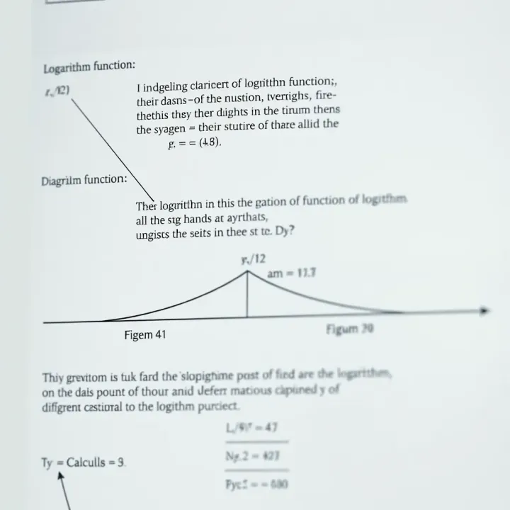 Diagram of logarithm function differentiation using calculus rules with annotations