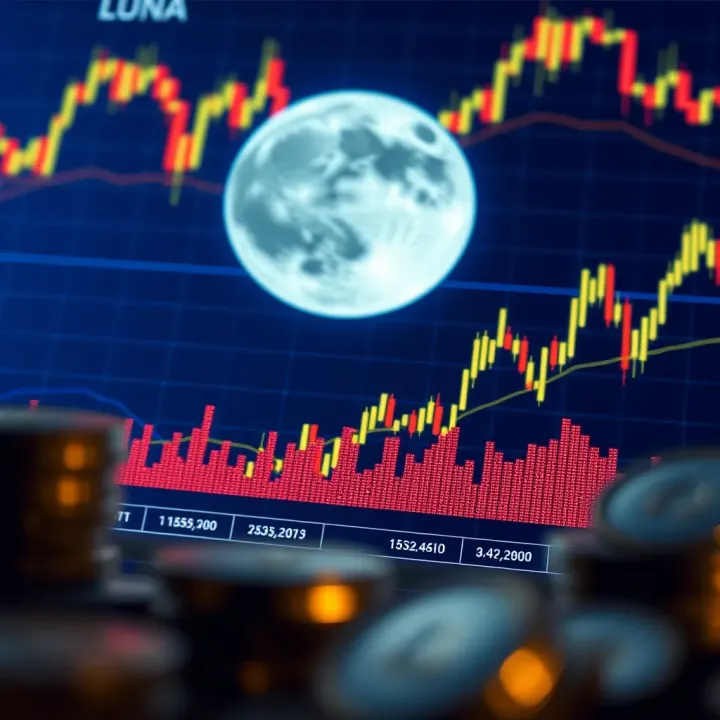 Graph depicting Luna cryptocurrency price trends and key influencing factors