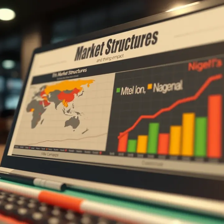 Comparison chart showing examples of market structures in Nigerian and international markets
