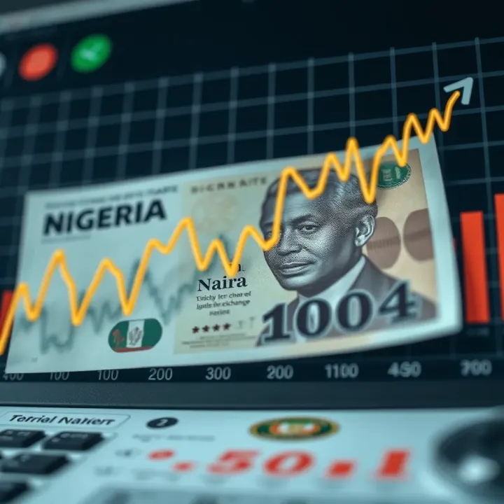 Graph showing fluctuations in the Nigerian Naira exchange rate over time with economic indicators