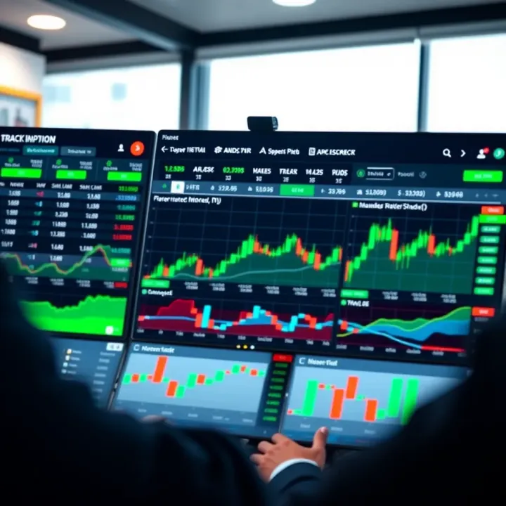 Screenshot of Pocket Option trading platform interface showing various financial instruments and real-time market charts