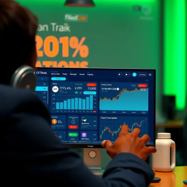 Dashboard interface of Pocket Options showing various trading features and navigation options