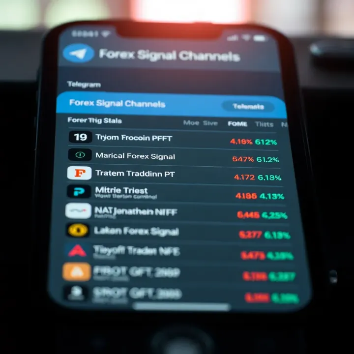 Overview of Forex Signal Channels Available on Telegram Telegram app interface displaying a list of active forex signal channels with various trading alerts