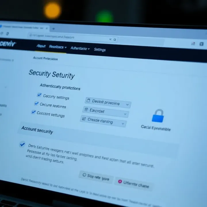 Security settings page highlighting authentication options and account protection features