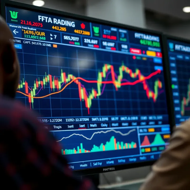 Chart displaying forex market analysis and trading strategies on a digital screen