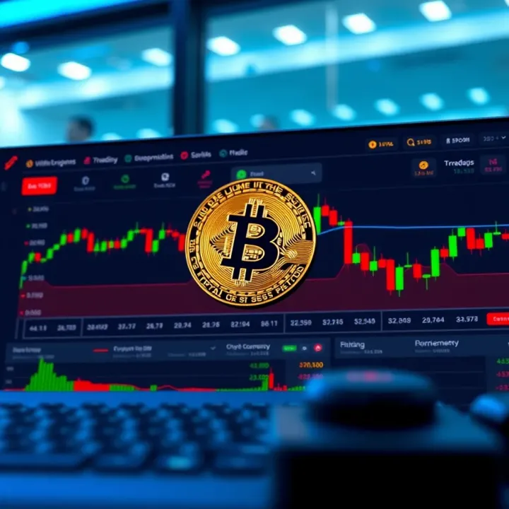 Dashboard view of a cryptocurrency exchange platform showcasing various digital coins and trading options