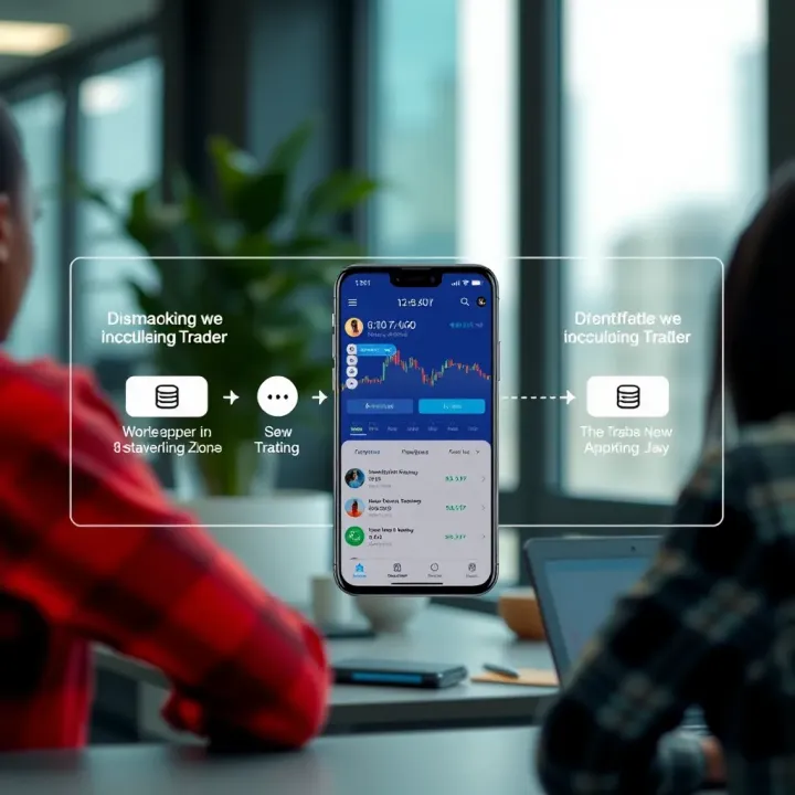 Graphic showing installation flow and features of TradingView Deriv APK tailored for Nigerian traders