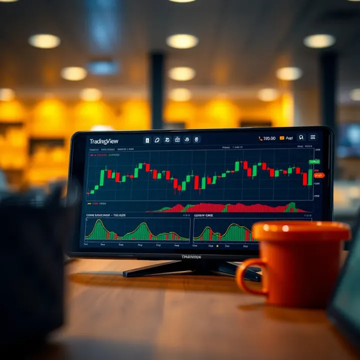 Screenshot of TradingView Deriv APK interface displaying real-time stock charts and market indicators