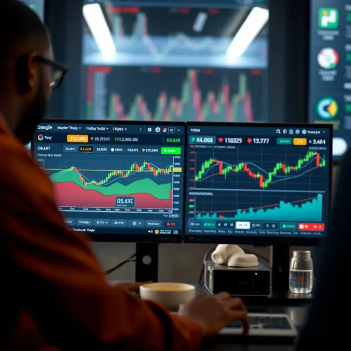 Digital interface showing market trends and social trading features for Nigerian market
