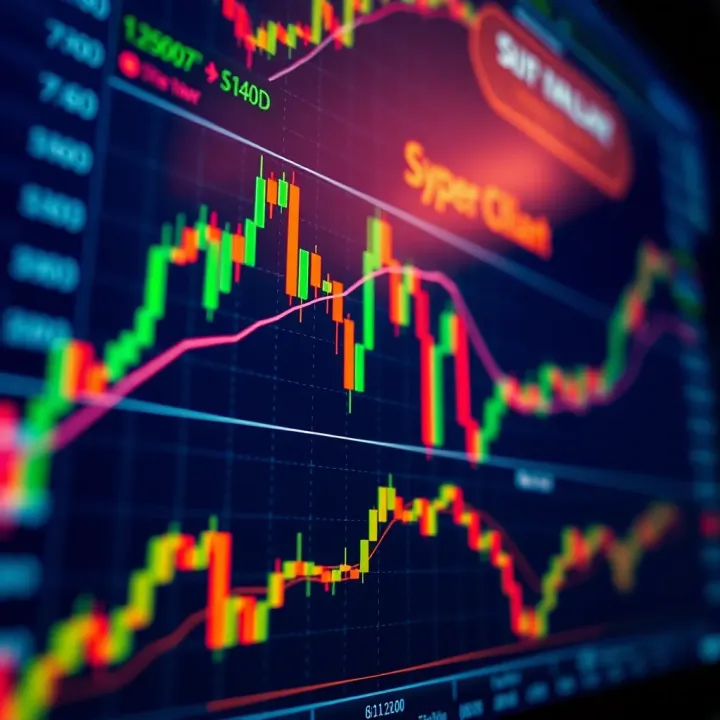Dynamic Financial Chart with Real-Time Trading Data Interactive financial chart displaying live trading data and technical indicators