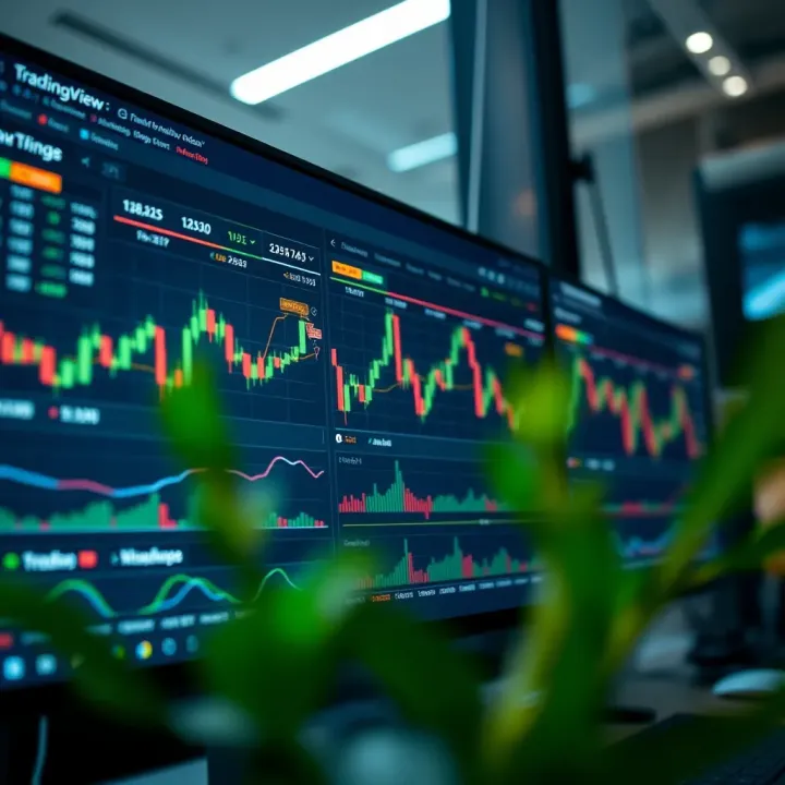 User interface of TradingView platform showing various chart types and navigation tools for market analysis