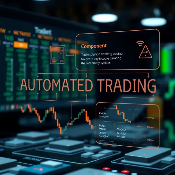 Diagram illustrating components and flow of an automated trading system