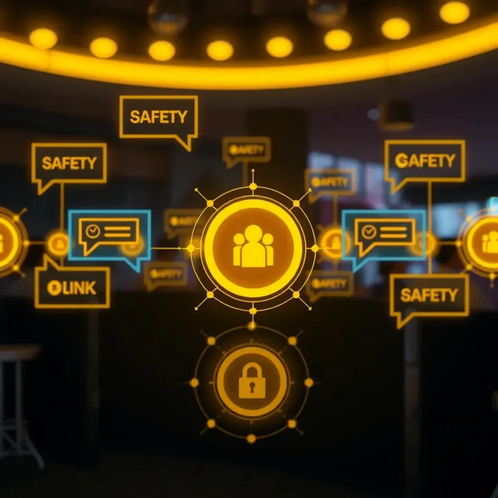 Ensuring Safety and Trust in Binance WhatsApp Communities Illustration of a secure digital community network with safety symbols and chat bubbles