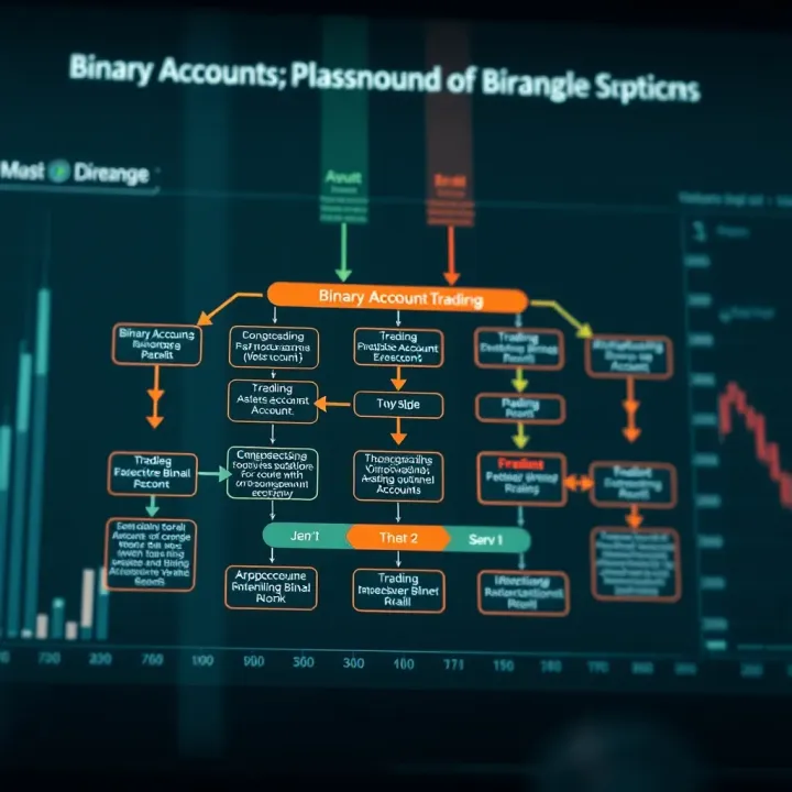 Diagram illustrating the structure and workflow of binary accounts in trading platforms