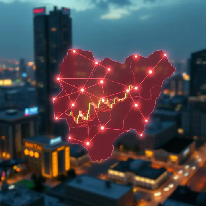 Online Trading Connectivity in Nigeria for Binary.com Users Map of Nigeria with a digital overlay representing online trading connectivity