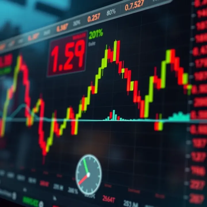 Chart showing price movement and call or put options in binary trading