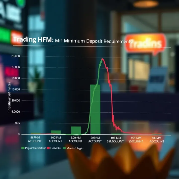Graph illustrating different HFM account types and their minimum deposit requirements for traders