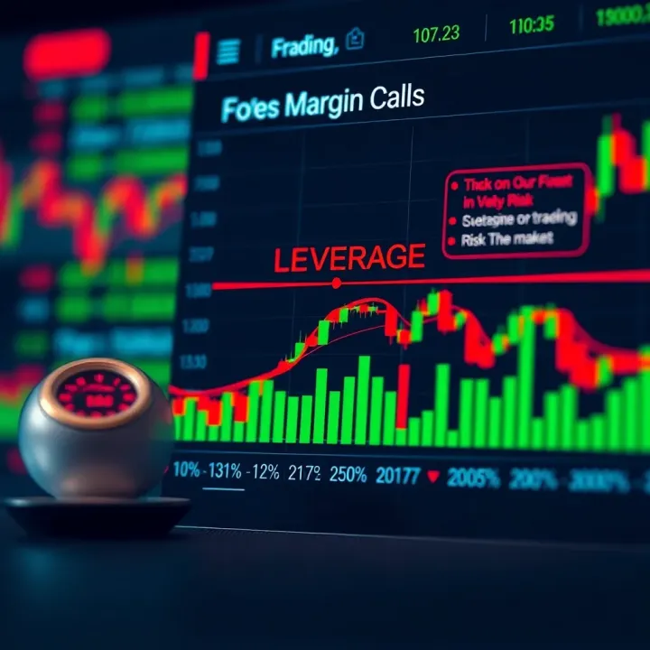 Diagram explaining leverage effect, margin calls, and risk management in forex trading