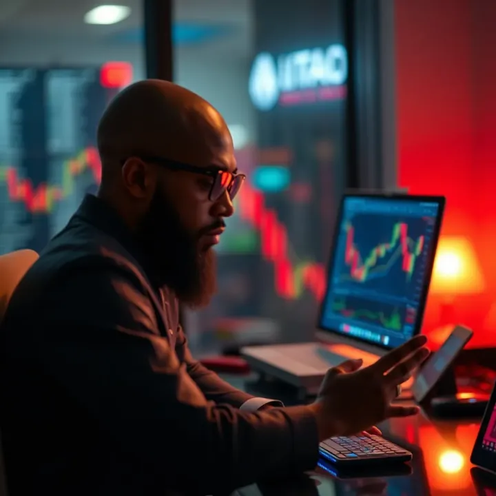 Conceptual illustration of risk management strategies in online trading