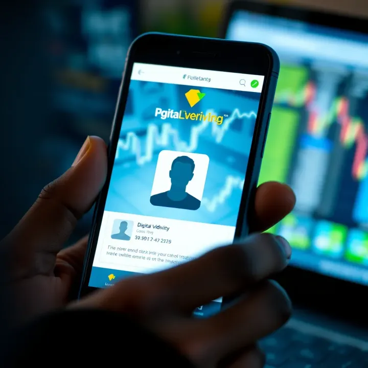 Secure digital identity verification on a mobile device with Nigerian financial graphics