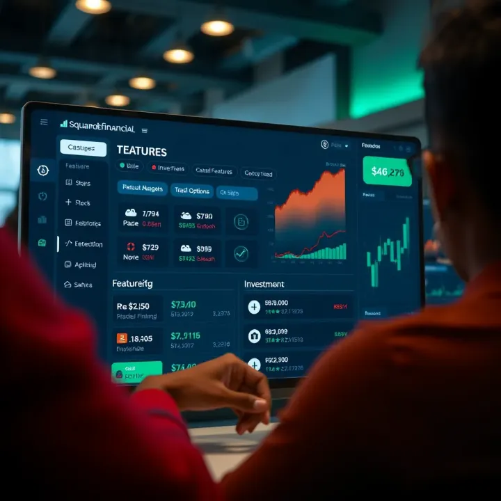 Digital Investment Platform Features of Squared Financial Illustration of digital investment platform interface highlighting Squared Financial’s product features and user options