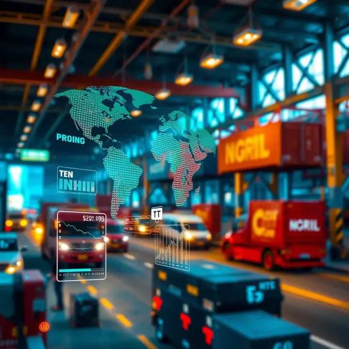 Illustration depicting technology and digital tools enhancing Nigerian trade sector efficiency