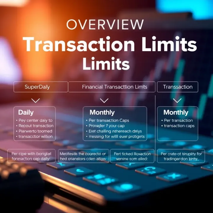 Graphic illustrating different types of financial transaction limits including daily, monthly, and per transaction caps