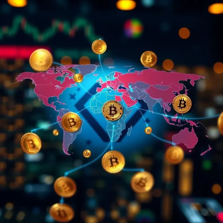 Illustration of global network highlighting cryptocurrency adoption across different countries