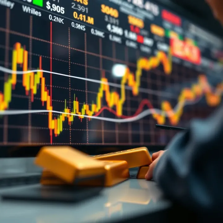 Technical Analysis and Currency Impact on Gold Market Chart showing technical analysis indicators and currency movements impacting gold market